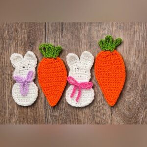 Handmade Crochet Carrot and Bunny Set